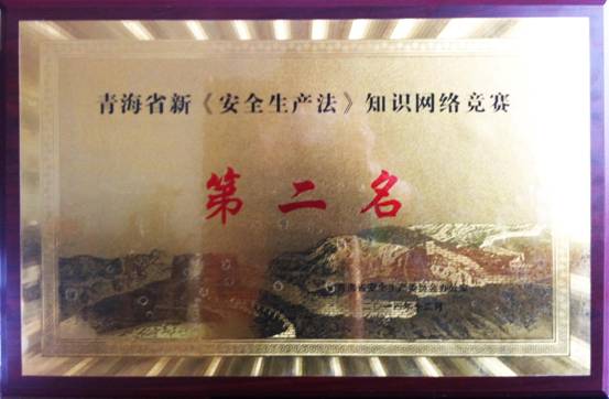 熱列祝賀青海物產(chǎn)榮獲全省新&ldquo;安全生產(chǎn)法&rdquo; 知識網(wǎng)絡(luò)競賽活動(dòng)第二名